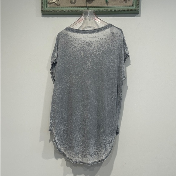 Chaser Blue Evil Eye Protection Pattern Gray Women's Tee burn out cotton large - Picture 6 of 6